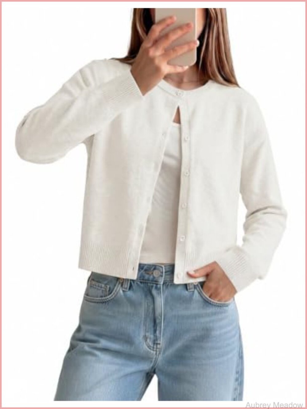 Cropped Cardigan Sweaters for Women Long Sleeve Crew Neck Open Front Y2K Fall